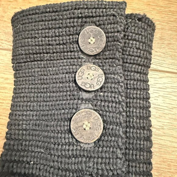 UGG Classic Cardy Boots, Size 6, Button, Fold-Over, Sweater, Black, Winter - Picture 7 of 8